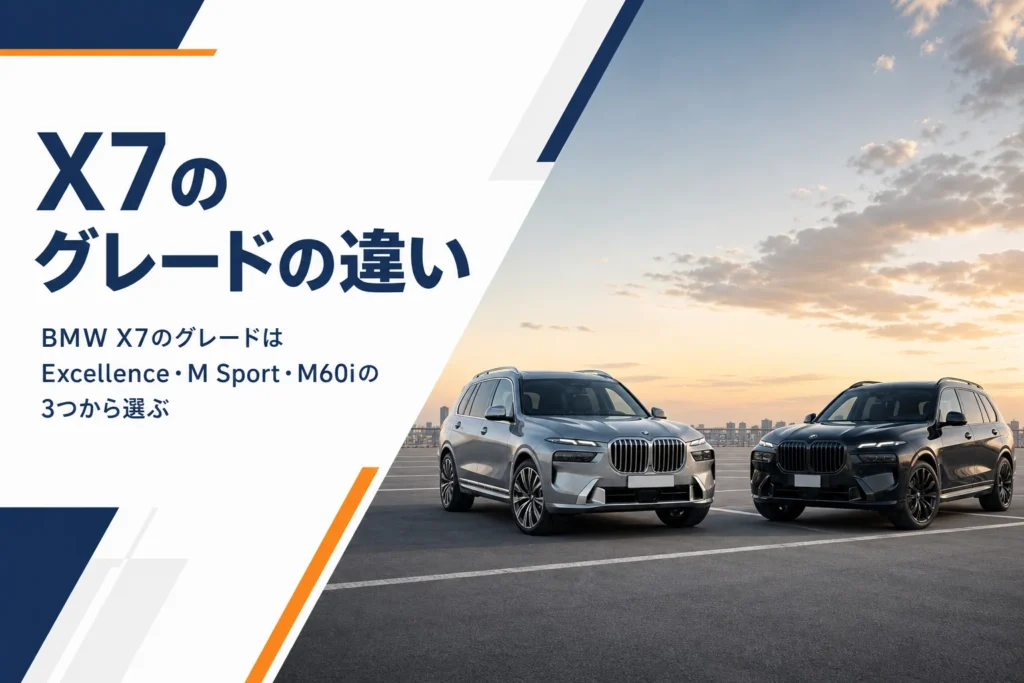 BMW X7のグレードの違いを比べるイメージ