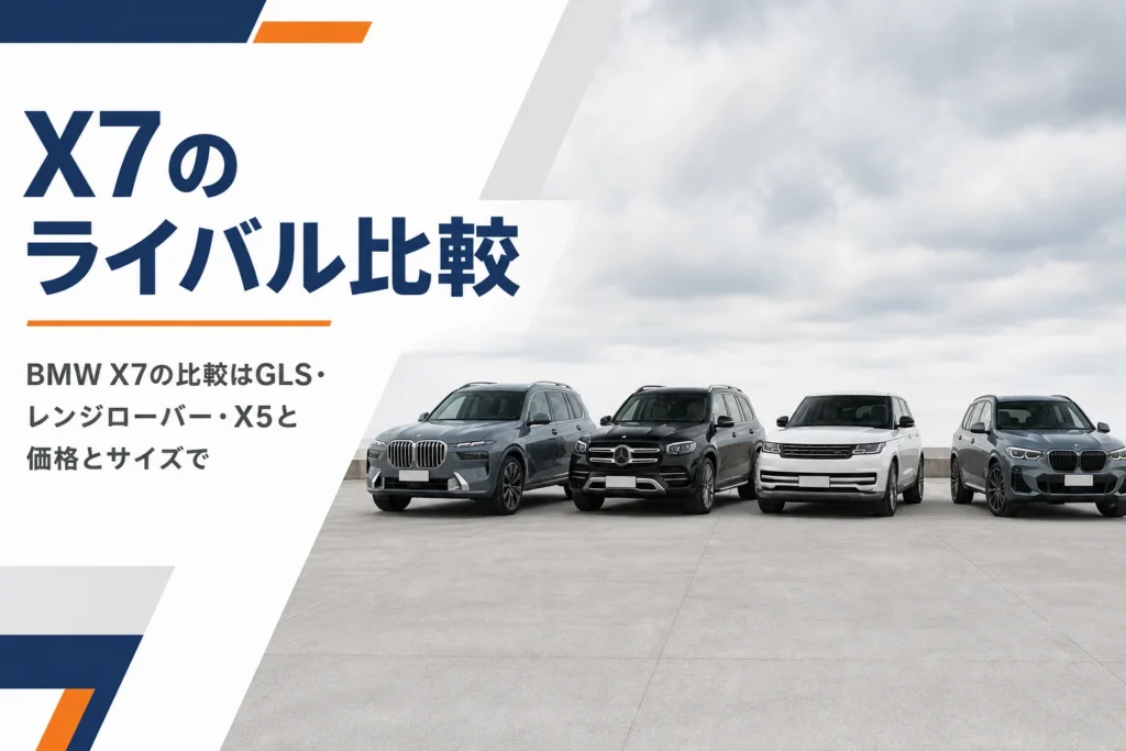 BMW X7とライバルの大型SUVを並べて比べるイメージ