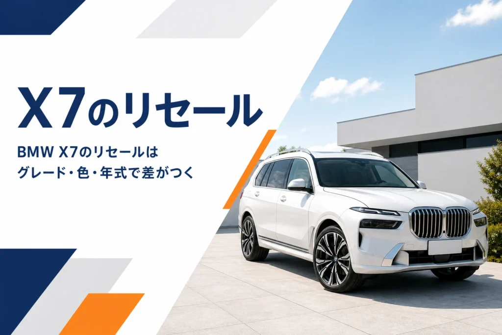 磨かれた白い大型SUVを斜め前から写したリセールのイメージ